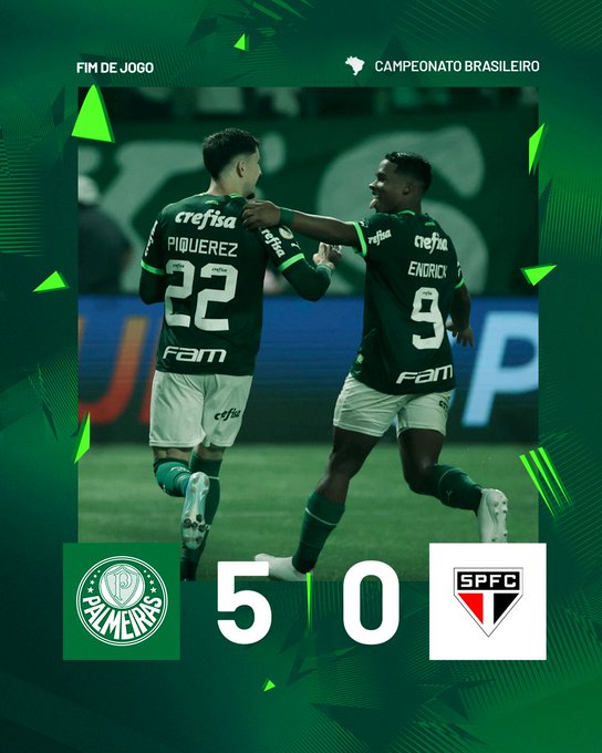 Palmeiras goleia o São Paulo por 5 x 0 - Se Liga Chapada