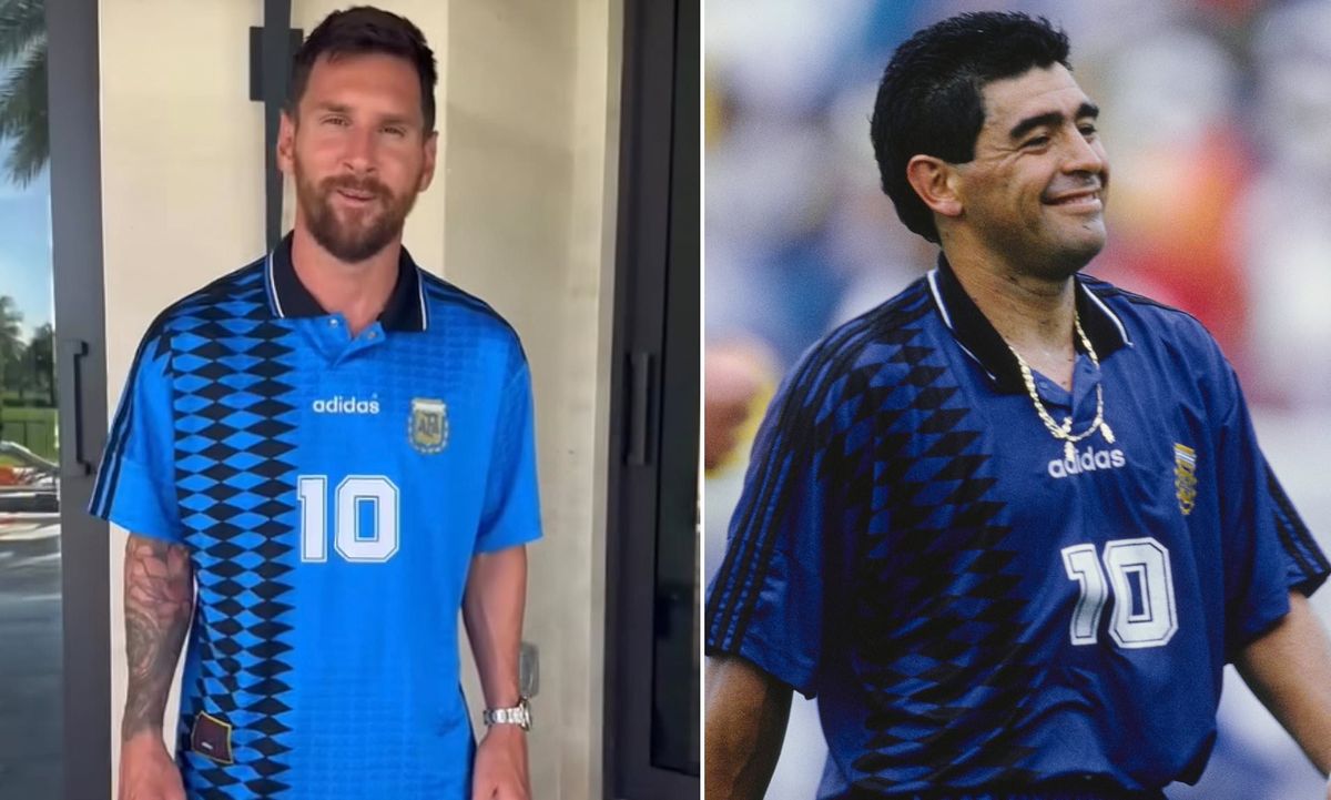 Messi veste camisa “retrô” usada por Maradona na Copa de 1994 - Sugestão de  Pauta